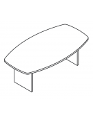 Tavolo riunione sagomato con piano monoblocco e gambe pennellate in melaminico- Colori a scelta - cm 200x120x74h