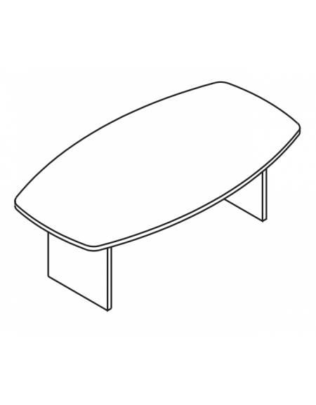 Tavolo riunione sagomato con piano monoblocco e gambe pennellate in melaminico- Colori a scelta - cm 200x120x74h