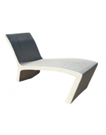 Panchina monoblocco in cemento calcestruzzo per esterno - colore Bianco sabbiato - cm 140x57x80h - Conforme ai CAM