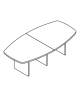 Tavolo riunione sagomato composto con piano e gambe pennellate in melaminico - colori a scelta - cm 280x120x74h