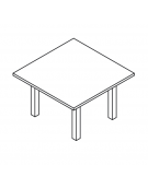 Tavolo riunione quadrato con piano moboblocco in melaminico e struttura metallica - colori a scelta - cm 140x140x74h