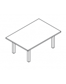 Tavolo riunione rettangolare con piano moboblocco in melaminico e struttura metallica - colori a scelta - cm 180x120x74h