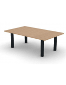 Tavolo riunione rettangolare con piano moboblocco in melaminico e struttura metallica - colori a scelta - cm 220x120x74h