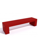 Panchina rettangolare monoblocco in cemento, Sostegni spessore cm 19 - Colore Rosso - Stop alla violenza - cm 200x50x50h - CAM