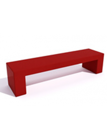 Panchina rettangolare monoblocco in cemento, Sostegni spessore cm 19 - Colore Rosso - Stop alla violenza - cm 200x50x50h - CAM