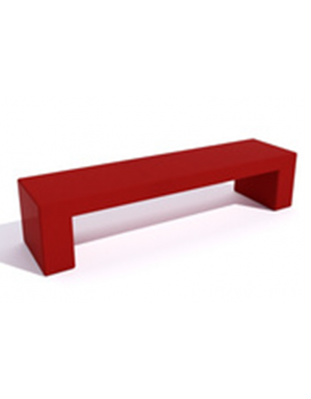 Panchina rettangolare monoblocco in cemento, Sostegni spessore cm 19 - Colore Rosso - Stop alla violenza - cm 200x50x50h - CAM