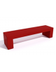 Panchina rettangolare monoblocco in cemento, Sostegni spessore cm 19 - Colore Rosso - Stop alla violenza - cm 200x50x50h - CAM
