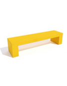 Panchina rettangolare monoblocco in cemento, Sostegni spessore cm 19 - Colore Giallo - Stop alla violenza - cm 200x50x50h - CAM