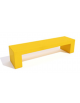 Panchina rettangolare monoblocco in cemento, Sostegni spessore cm 19 - Colore Giallo - Stop alla violenza - cm 200x50x50h - CAM