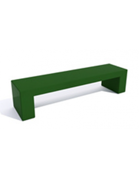 Panchina rettangolare monoblocco in cemento, Sostegni spessore cm 19 - Colore Verde - Stop alla violenza - cm 200x50x50h - CAM