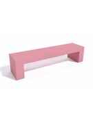 Panchina rettangolare monoblocco in cemento, Sostegni spessore cm 19 - Colore Rosa - Stop alla violenza - cm 200x50x50h - CAM