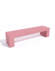 Panchina rettangolare monoblocco in cemento, Sostegni spessore cm 19 - Colore Rosa - Stop alla violenza - cm 200x50x50h - CAM