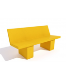 Panchina con spalliera in cemento calcestruzzo - colore Giallo - Stop alla Violenza - cm 170x56x68h - Conforme ai CAM