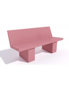 Panchina con spalliera in cemento calcestruzzo - colore Rosa - Stop alla Violenza - cm 170x56x68h - Conforme ai CAM