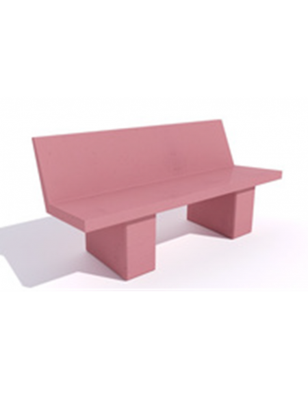 Panchina con spalliera in cemento calcestruzzo - colore Rosa - Stop alla Violenza - cm 170x56x68h - Conforme ai CAM