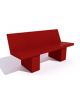 Panchina con spalliera in cemento calcestruzzo - colore Rosso - Stop alla Violenza - cm 170x56x68h - Conforme ai CAM