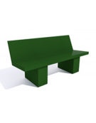 Panchina con spalliera in cemento calcestruzzo - colore Verde - Stop alla Violenza - cm 170x56x68h - Conforme ai CAM