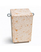 Dissuasore traffico quadrato in cemento calcestruzzo - colore Bianco travertino - cm 35x35x70h - Conforme ai CAM