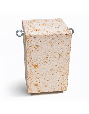 Dissuasore traffico quadrato in cemento calcestruzzo - colore Bianco travertino - cm 35x35x70h - Conforme ai CAM