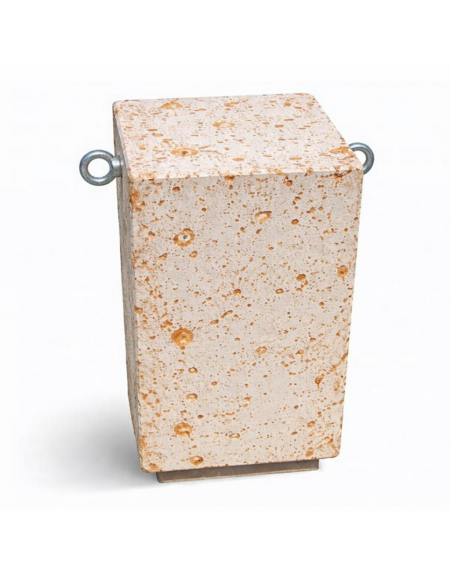 Dissuasore traffico quadrato in cemento calcestruzzo - colore Bianco travertino - cm 35x35x70h - Conforme ai CAM