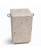 Dissuasore traffico quadrato in cemento calcestruzzo - colore Grigio sabbiato - cm 35x35x70h - Conforme ai CAM