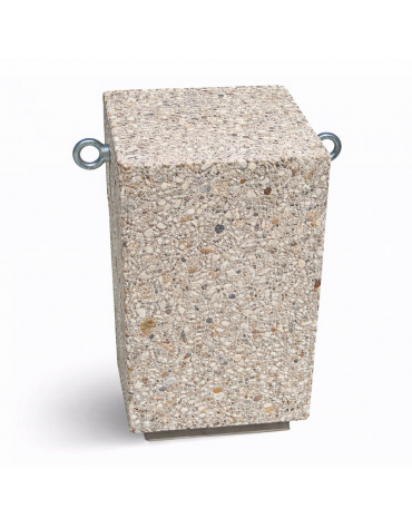 Dissuasore traffico quadrato in cemento calcestruzzo - colore Grigio sabbiato - cm 35x35x70h - Conforme ai CAM