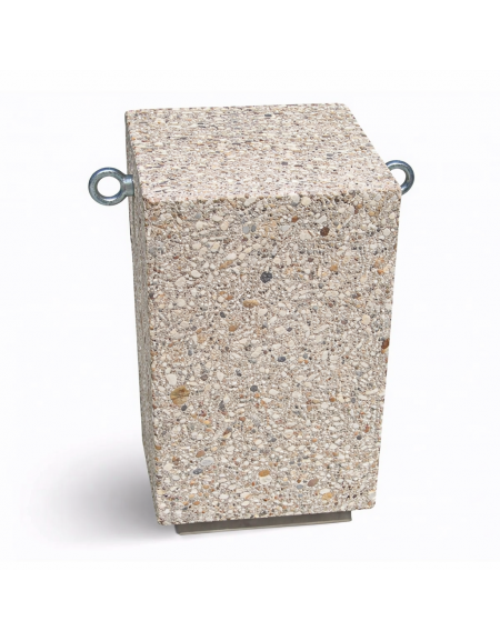 Dissuasore traffico quadrato in cemento calcestruzzo - colore Grigio sabbiato - cm 35x35x70h - Conforme ai CAM