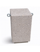 Dissuasore traffico quadrato in cemento calcestruzzo - colore Bianco sabbiato - cm 35x35x70h - Conforme ai CAM