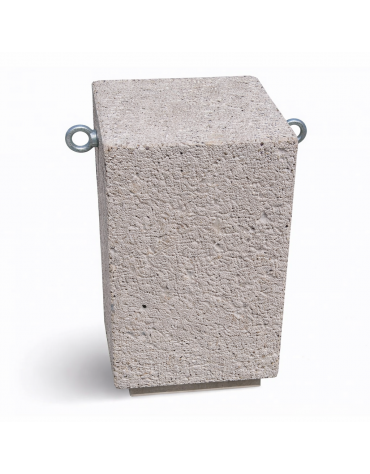 Dissuasore traffico quadrato in cemento calcestruzzo - colore Bianco sabbiato - cm 35x35x70h - Conforme ai CAM