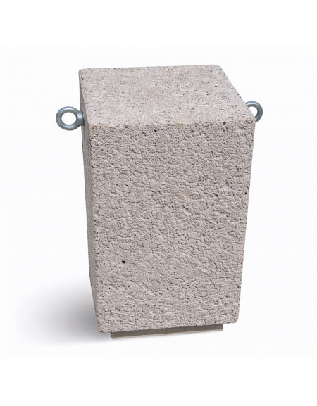 Dissuasore traffico quadrato in cemento calcestruzzo - colore Bianco sabbiato - cm 35x35x70h - Conforme ai CAM