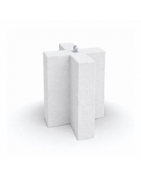 Dissuasore traffico stradale incrociato in cemento calcestruzzo - colore Bianco pietra - cm 41x41x70h - Conforme ai CAM