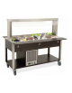 Buffet refrigerato  2x1/1 GN con parafiato fisso - colore Rovere - illuminazione a LED - cm 80x68x144h
