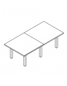 Tavolo riunione rettangolare con piano composto in melaminico e struttura metallica - colori a scelta - cm 240x120x74h