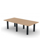 Tavolo riunione rettangolare con piano composto in melaminico e struttura metallica - colori a scelta - cm 280x120x74h