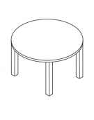 Tavolo riunione tondo con piano in melaminico e struttura metallica - colori a scelta - cm diametro 140x74h