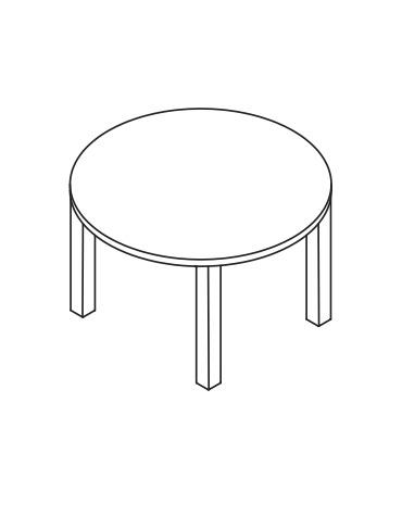 Tavolo riunione tondo con piano in melaminico e struttura metallica - colori a scelta - cm diametro 140x74h