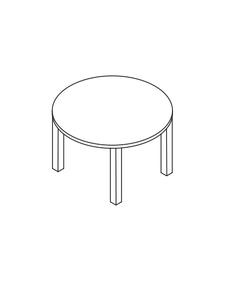 Tavolo riunione tondo con piano in melaminico e struttura metallica - colori a scelta - cm diametro 140x74h