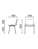 Sedia da attesa - Struttura in acciaio cromato e schienale forato - sedile con imbottitura - Certificata CAM