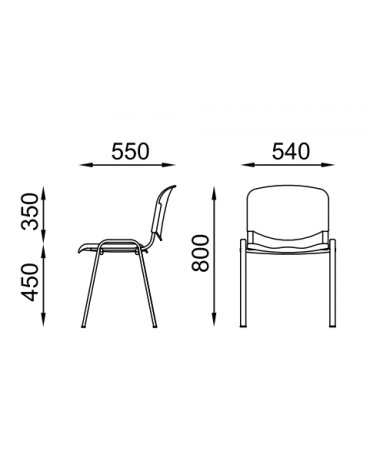 Sedia da attesa - Struttura in acciaio colore grigio e schienale forato - sedile con imbottitura - Certificata CAM