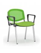 Sedia da attesa - Struttura in acciaio cromato, schienale forato e braccioli in polipropilene - sedile con imbottitura - CAM