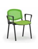 Sedia da attesa - Struttura in acciaio colore nero, braccioli in polipropilene e schienale forato - sedile con imbottitura - CAM