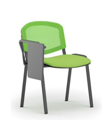 Sedia da attesa - Struttura in acciaio colore nero e schienale forato - con bracciolo e tavoletta - sedile imbottito - CAM