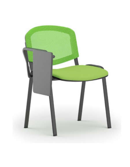 Sedia da attesa - Struttura in acciaio colore nero e schienale forato - con bracciolo e tavoletta - sedile imbottito - CAM