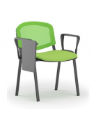 Sedia da attesa - Struttura in acciaio colore nero e schienale forato - con braccioli e tavoletta - sedile imbottito - CAM