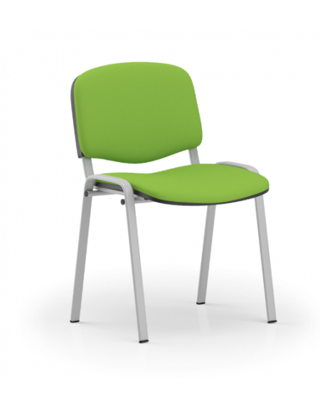 Sedia fissa da attesa e conferenza imbottita con telaio in acciaio colore grigio - Certificata CAM