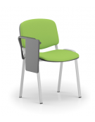 Sedia fissa da attesa e conferenza imbottita con telaio in acciaio colore grigio - bracciolo e tavoletta in nylon nero - CAM