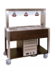 Carrello buffet termico 4xGN1/1 colore Rovere - parafiato fisso e lampade a infrarossi - cm 161x68x144h