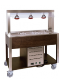 Carrello buffet termico con parafiato fisso e lampade a infrarossi - 4x1/1 GN - colore Nero - cm 161x68x144h