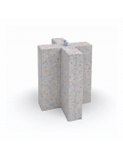 Dissuasore traffico stradale incrociato in cemento calcestruzzo - colore Grigio travertino - cm 41x41x70h - Conforme ai CAM