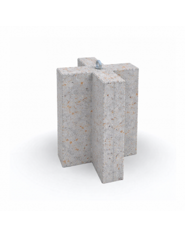 Dissuasore traffico stradale incrociato in cemento calcestruzzo - colore Grigio travertino - cm 41x41x70h - Conforme ai CAM